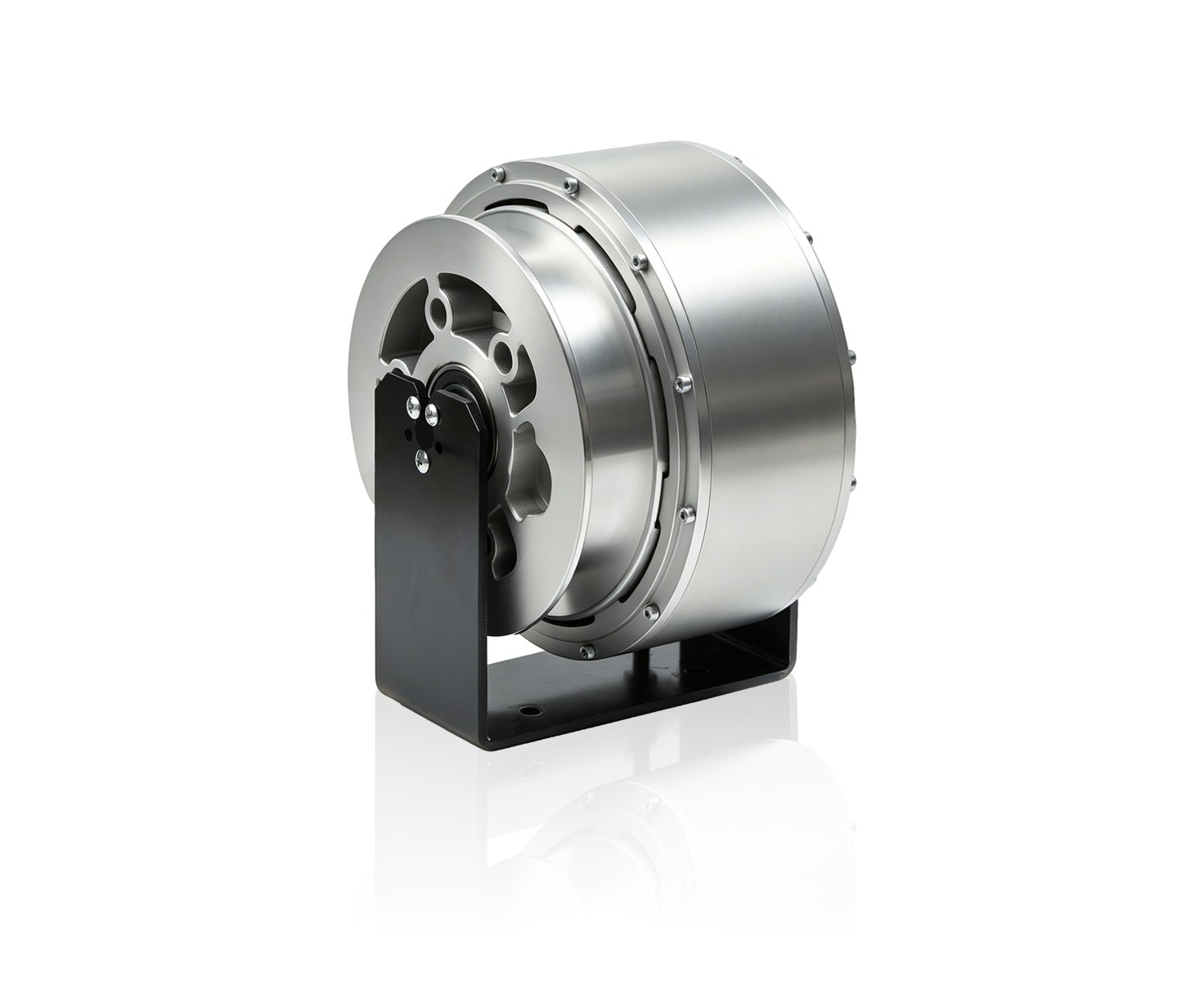 ST216 outer-rotor servo motor with a silver housing and mounting bracket